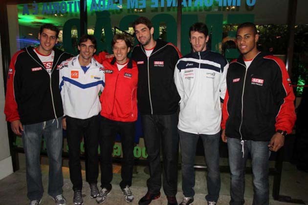 Sidão, Giba, Murilo, Lucão, Robeto Minuzzi and Lucarelli