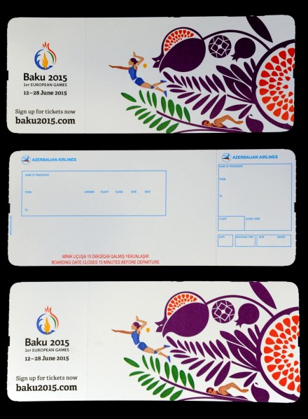 Boarding passes Baku 2015