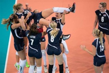 Croatia celebrate the win over Netherlands in play-off