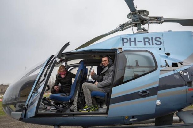 Guidetti in helicopter