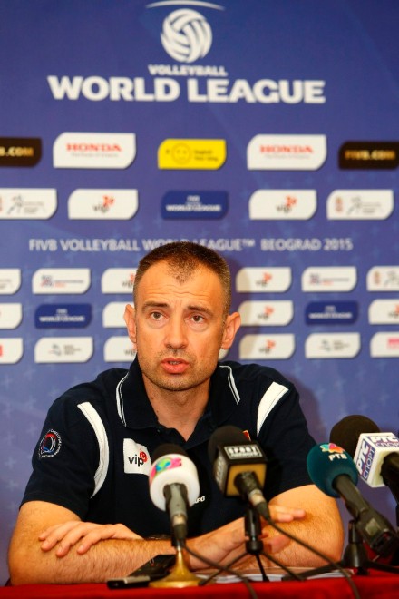 Nikola Grbic at press conference in Belgrade