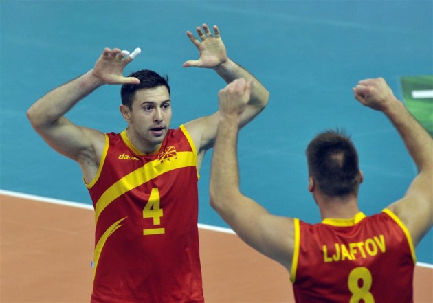 Celebration by Macedonian players