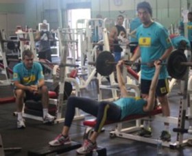 Brazilian team at the gym