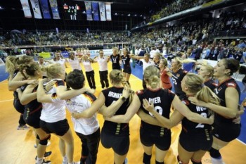 Germany celebrate the win over Belgium in semifinals