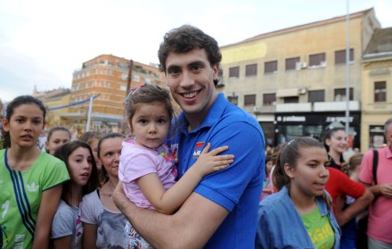 Serbian team with children