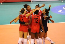 Peruvian girls happy with their game