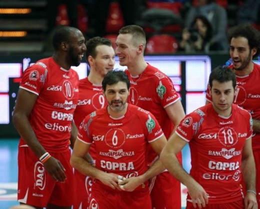 Piacenza's players celebrate