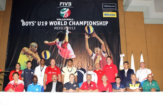The twenty coaches together in Tijuana at the FIVB U19 World Championship