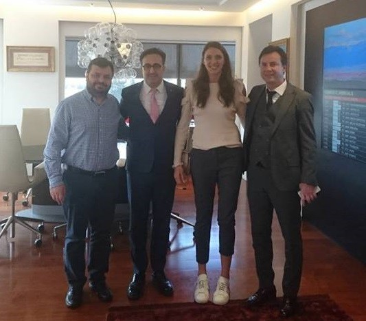 Tunc Afsar, Turkish Airlines CEO Ilker Ayci, Hristina Ruseva & Turkish Airlines Club General Secretary Ramazan Yildirim