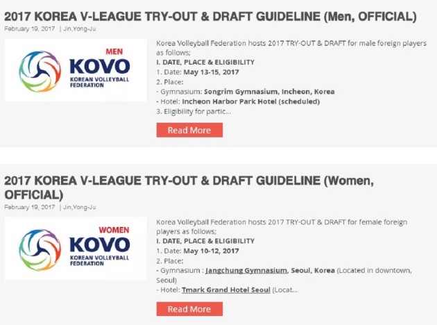 Korean V-League Tryout