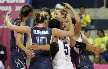 USA celebrates the point