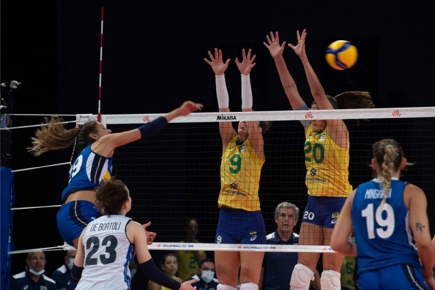 Women's volleyball team loses to host Brazil in Nations League