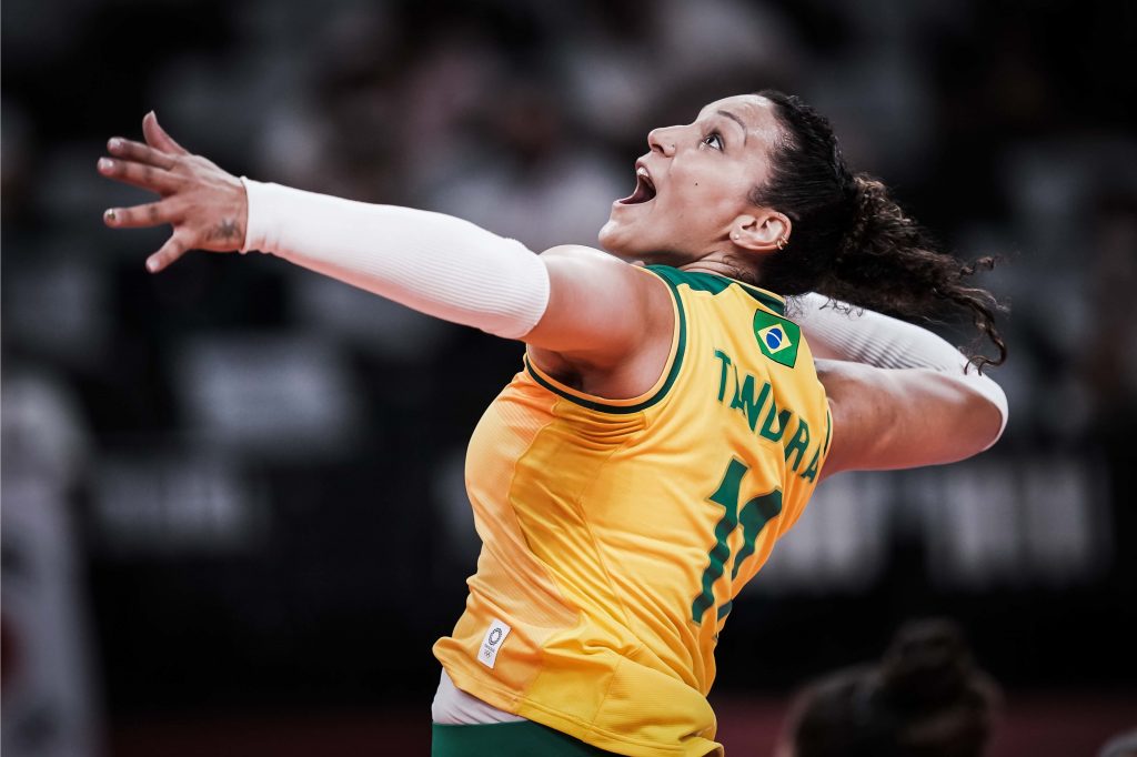 Rio De Janeiro, Brazil. 18th Aug, 2018. Tandara player in the game between  Brazil and the USA. Friendly game of the Brazilian Women's Vollllball  Team, at the Maracanãzinho Gymnasium, Rio de Janeiro