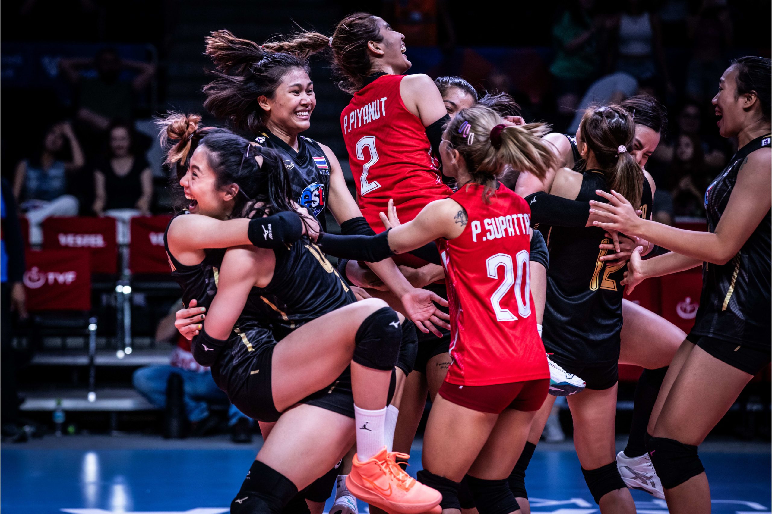 WorldofVolley VNL W Thailand beats world champs Serbia to make one
